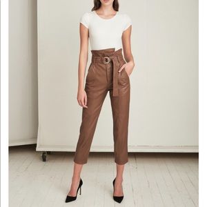 Marissa Webb Anniston Leather Pants in Cognac